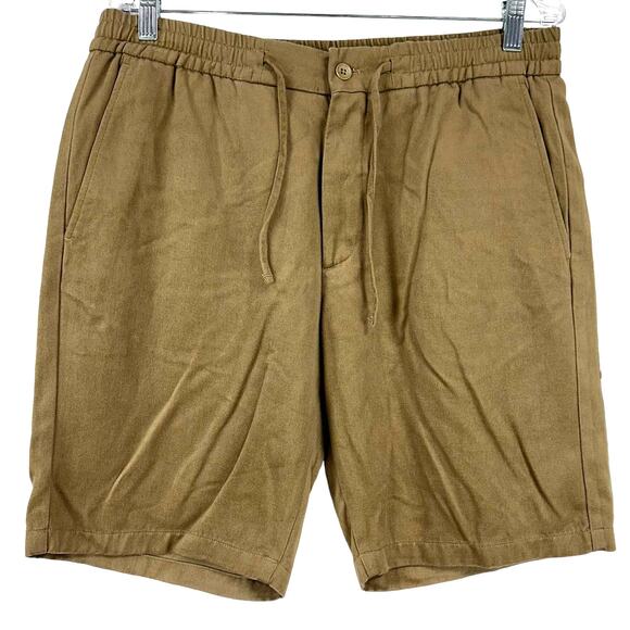 NNO7 NWT Men's Seb Drawstring Shorts in Khaki Size 34 Regular Fit Pull-On - Picture 1 of 11